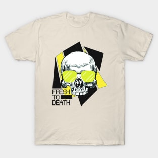 Skull with Sunglasses - Fresh to Death (lime green) T-Shirt